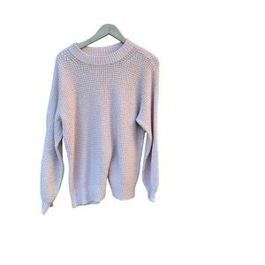 American Eagle women's oversized size small blush pink crew knit sweater